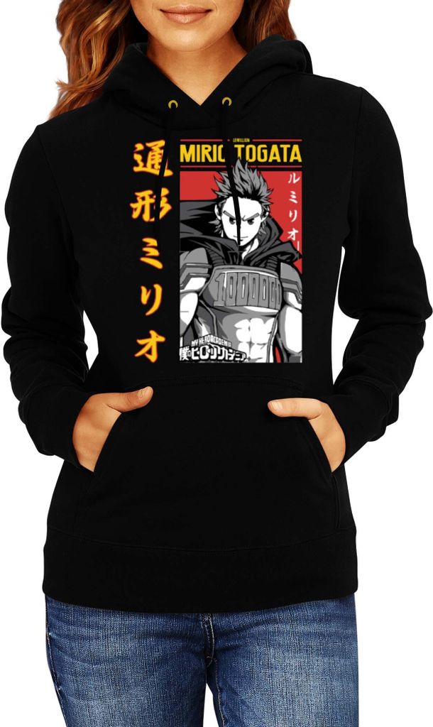 Damen Kapuzenpullover Japan Manga Anime Comics My Hero Anime Academia Mirio Togata, Lady S / Schwarz