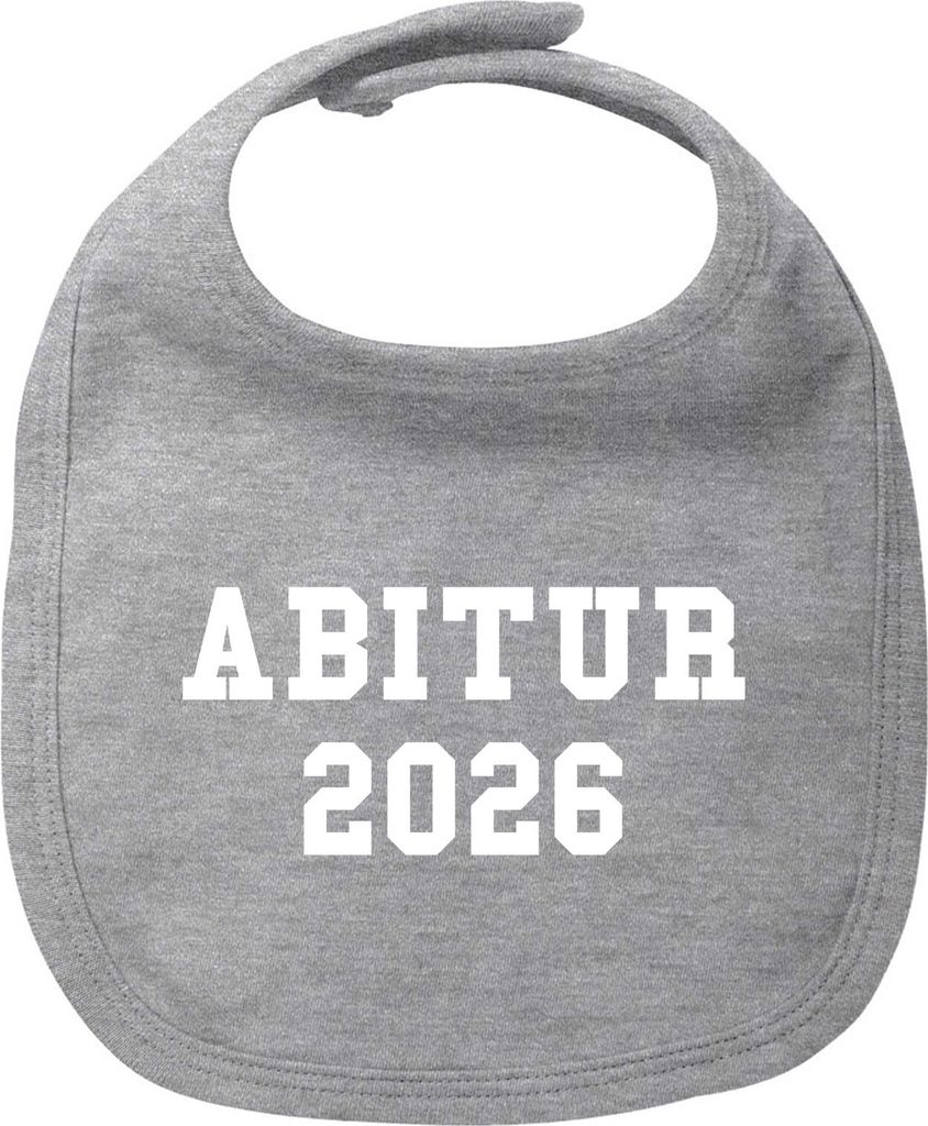 Huuraa Baby Lätzchen Abitur 2026 ABI Heather Grey Klettverschluss Baumwolle Latz Geschenkidee