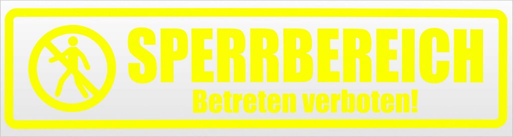 Kiwistar Sperrbereich betreten verboten Magnetschild Schild magnetisch - 30cm Neongelb - Magnetfolie für Auto PKW Kfz