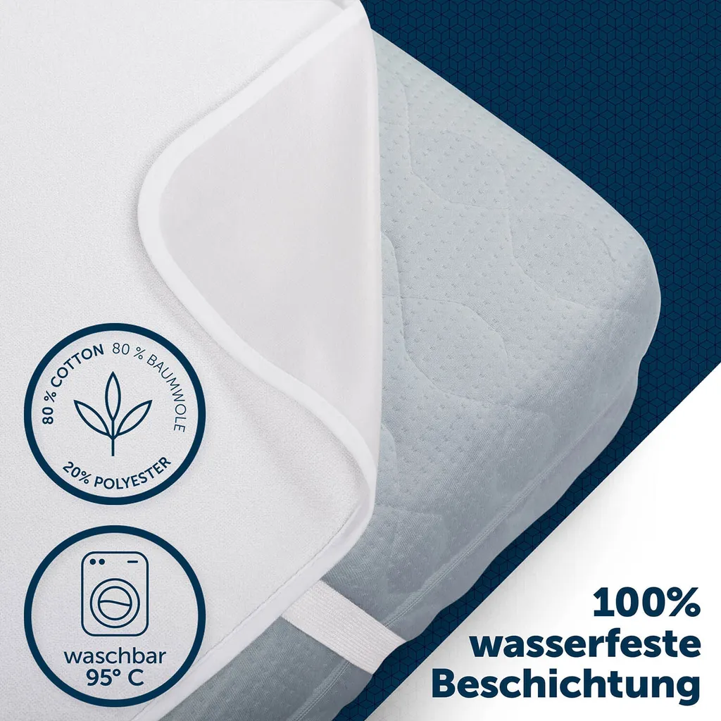 Blumtal Protège-Matelas 90x200 set de 2 Imperméable en Coton Blanc - 2