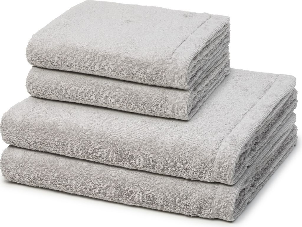 Cawö Lifestyle 2 X Handtuch 2 X Duschtuch im Set Weich und extra flauschig, Voluminös, hautsympathisch und saugstark, Puristisch edles Design 4er...