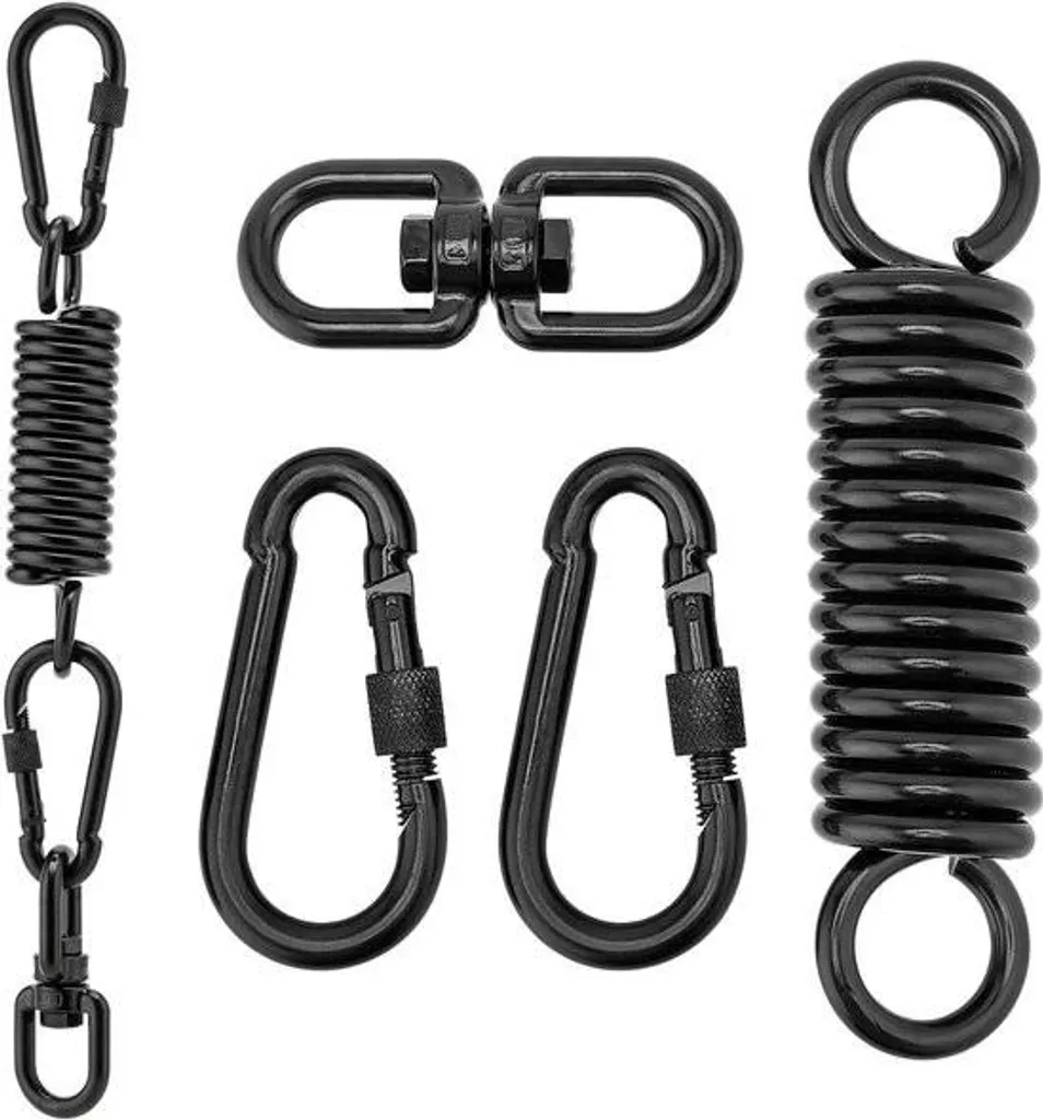 Ressort balançoire en acier pivotant à 360° - Fixation noir lot de 2