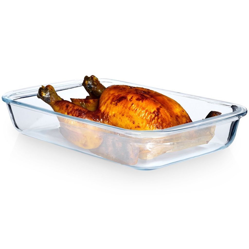 Ofenfeste Auflaufform, Backform, Bräter aus Glas, 1,6 l