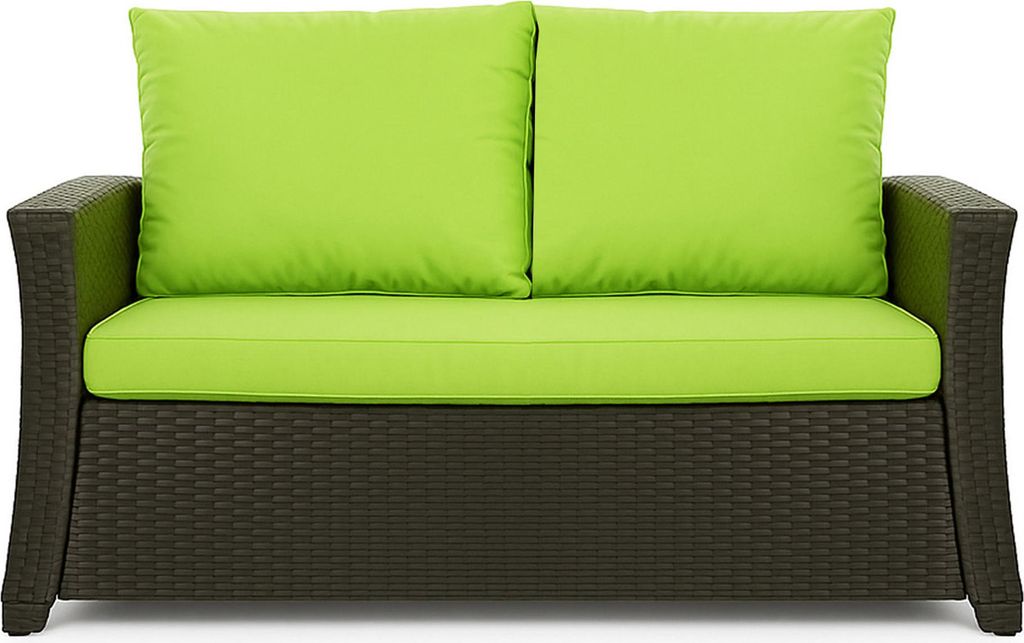 Gartenkissen Set lindgrün – 100x60 + 2x50x56 cm – Für Gartensofa – Weiche Auflagen für Rattan/Polyrattan – Abnehmbare Bezüge