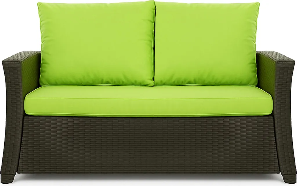 Set 3 Cuscini Outdoor Lime per Polyrattan 2 Posti - 112x50x7 cm - 5