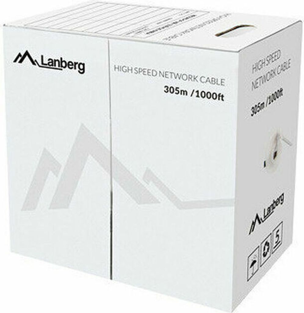 Lanberg Verlegekabel Cat. 6 UTP 305m grau, Kupfer, Fluke