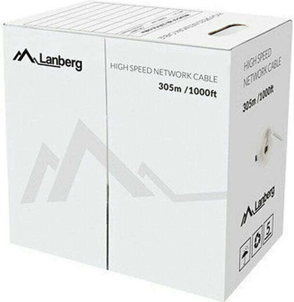 Câble Ethernet Lanberg Cat. 6 UTP 305m cuivre gris : finissez-en avec les pertes