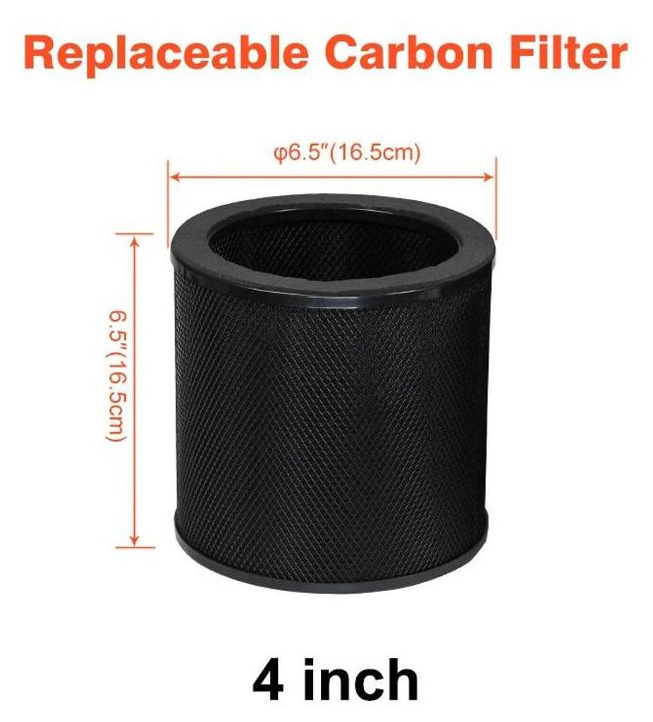 2‐in‐1 Rohrventilator mit Aktivkohlefilter - 10 cm Inline‐Lüfter - EU‐Motor - Hoher Luftdurchsatz - 5‐Schicht Filterung - Hellgelb
