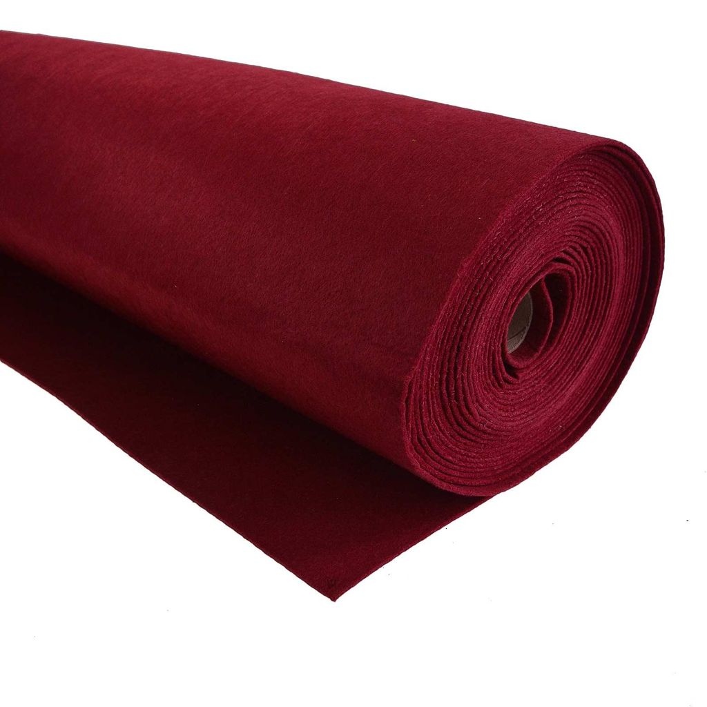 1m Bastelfilz waschbar Meterware Filz 90cm x 1,5mm weinrot