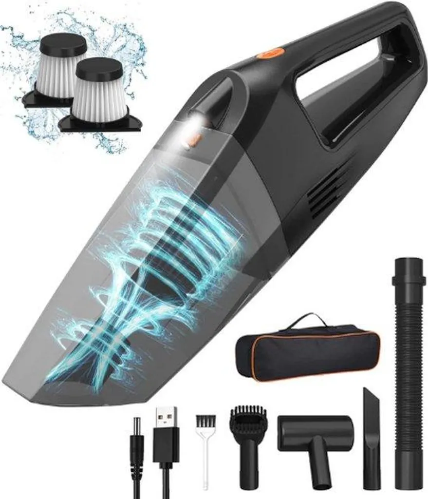 Aspirateur à main sans fil contre poils d'animaux et miettes avec lampe LED