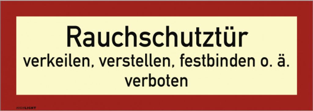 Dreifke Aufkleber Rauchschutztür verkeilen...verboten, Folie, nachleucht., 1...