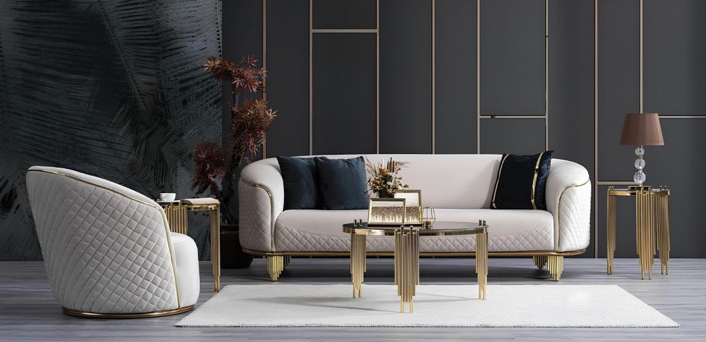 Sofagarnitur 2tlg Wohnzimmer Sofa 3 Sitz Sessel Modern Design Couch