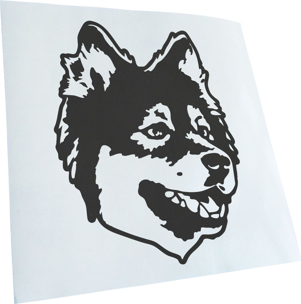Kiwistar - Autoaufkleber - Finnish lapphund Hund - Dunkelgrau - 24x18cm - Aufkleber für Auto, Laptop, Fahrrad, LKW, Motorrad mehrfarbig JDM Decal ...
