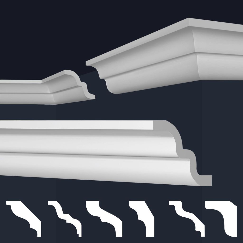 MARBET DESIGN Stuckleisten XPS Styropor weiß 2 Meter Produktbild 