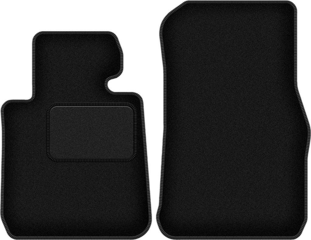 Velours-Fußmatten Vorne passend für BMW 1 F22 (Coupe, Bj. 2011-2019) – schwarz, passgenau, mit Befestigungen set 2 Stk. - STANDARD