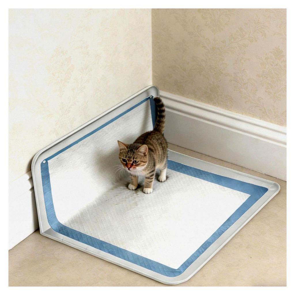 Hundetablett | Katzentoilette in L-Form auslaufsicher für Haustiere – Toilettentablett für kleine Hunde und Katzen im Freien, Auto und Zuhause