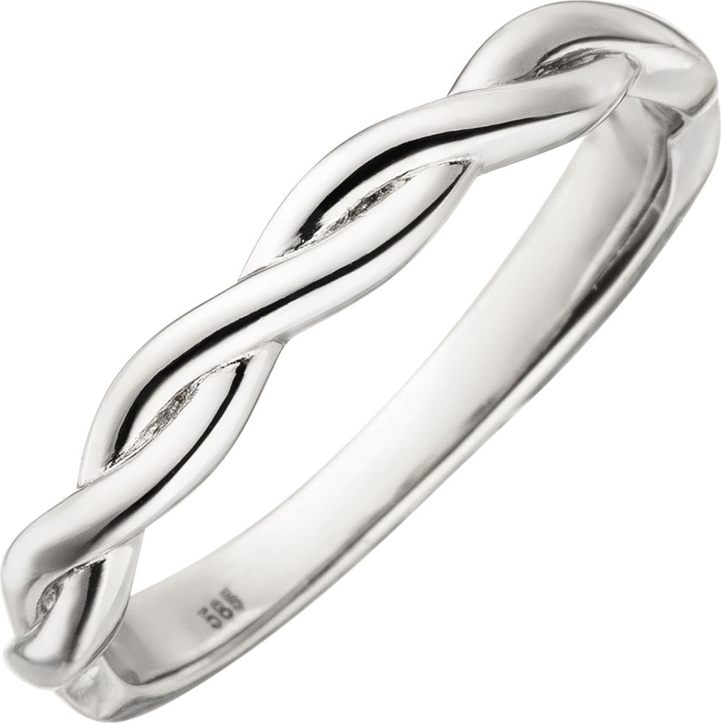 Gr. 56 Damen Ring geflochten 585 Gold Weißgold Weißgoldring Produktbild 