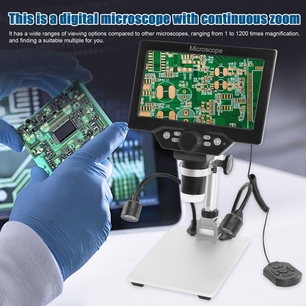 B1200 digitální mikroskop, 7" LCD displej, 12 MP, 1-1200x Obrázek produktu 6