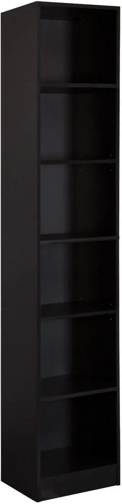 Bibliothèque Rebecca Mobili Suyuk Noire 200x40x29,5 cm en Bois Moderne