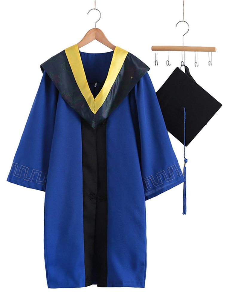Abschlussrobe mit Quaste an der Kappe, langen Ärmeln, knitterfrei, traditionelle akademische Robe, Zeremonienkleidung für den Studienabschluss