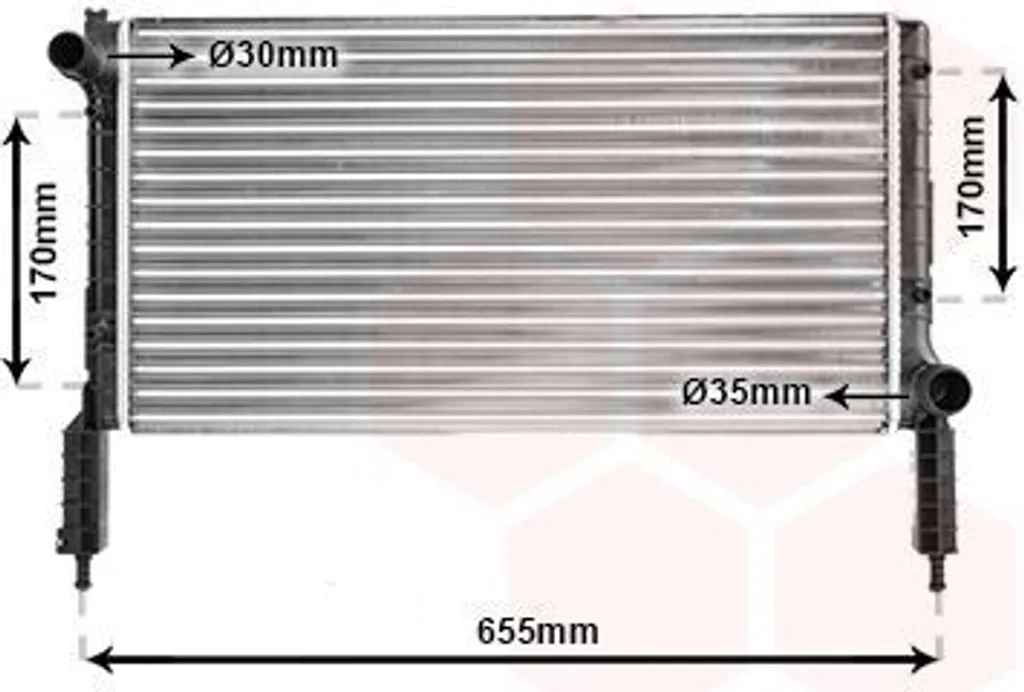 Refroidisseur d'eau VAN WEZEL compatible FIAT Doblo Cargo et Combi 119