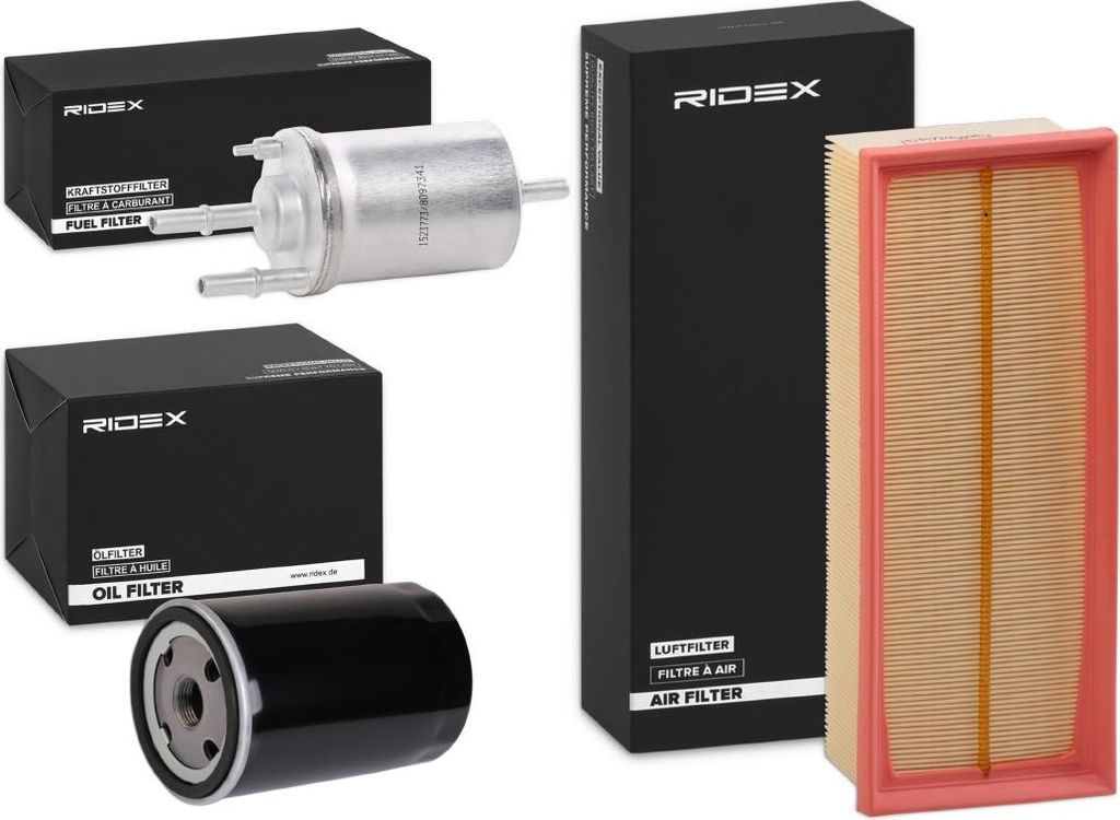RIDEX Filterset Inspektionspaket Filtersatz für VW Golf IV Schrägheck (1J1) GOLF VI (5K1) Golf V Schrägheck (1K1) Golf VI Variant (AJ5) für AUDI