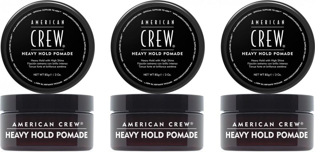 American Crew Heavy Hold Pomade 3 x 85 g Haarwachs Stylingwax ultrastarker Halt Set