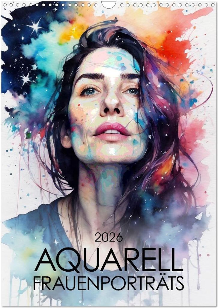 Aquarell-Frauenporträts (Wandkalender 2026 DIN A3 hoch), CALVENDO Monatskalender