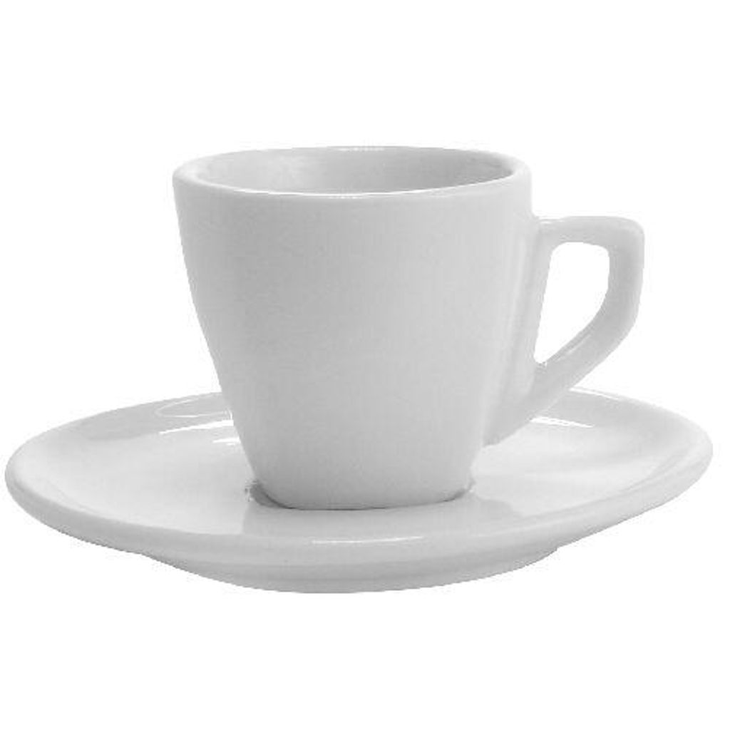 tasse + soucoupe 120ml carrée en porcelaine ALBA BÍ Image du produit 