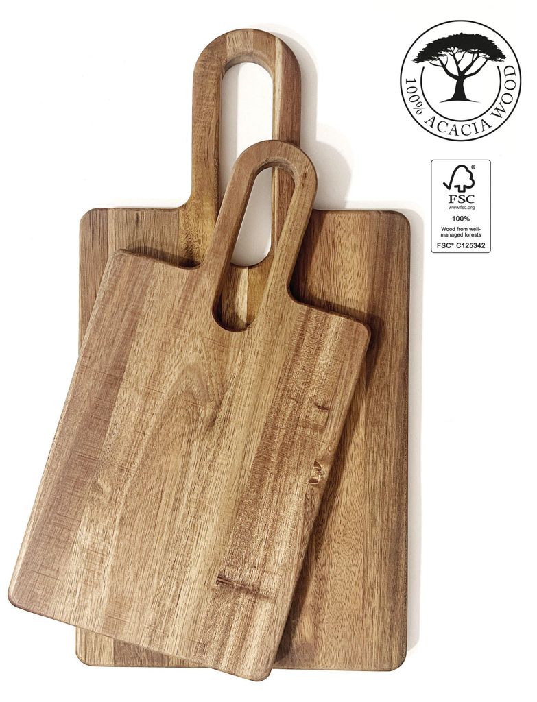 Sada dřevěných prkének z akáciového dřeva - 2 ks, 30×16 a Obrázek produktu 