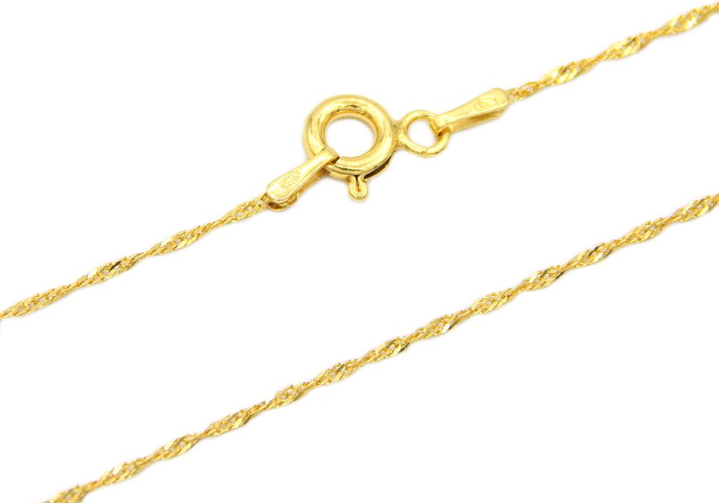 Singapurkette 925 Sterling Silber vergoldet 1,3mm breit Produktbild 