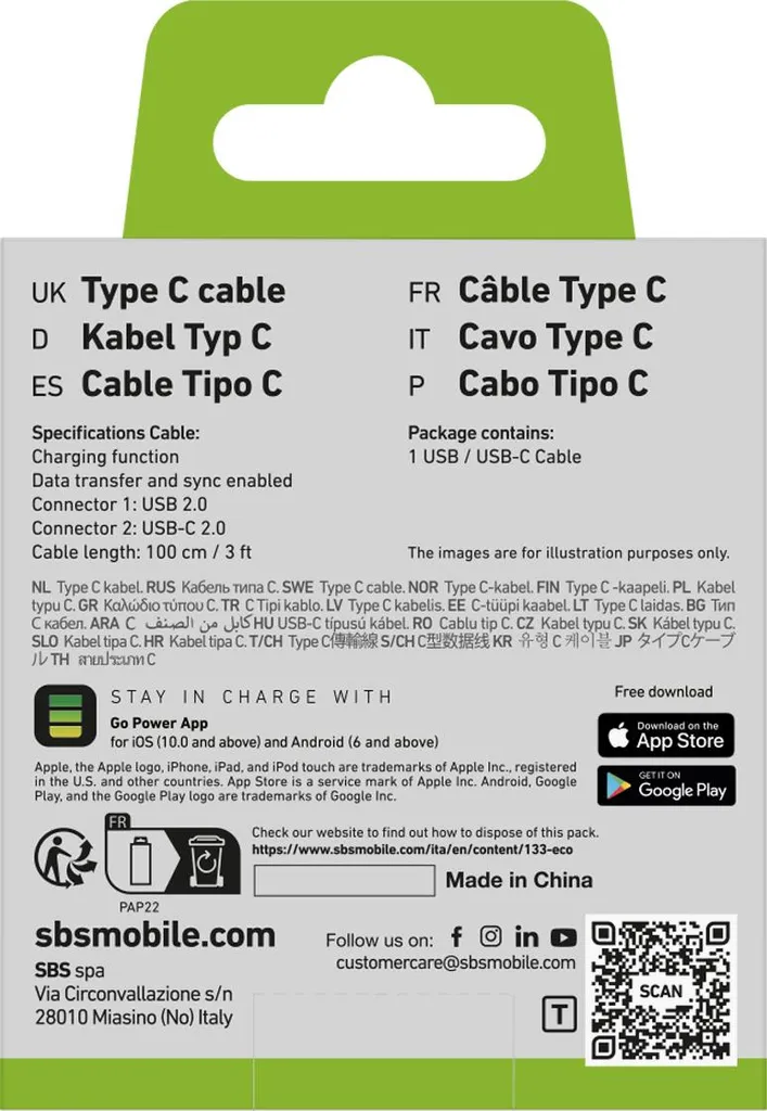 Cavo SBS Type-C USB 2.0 per Ricarica e Dati | 1.5m Alta Qualità - 2