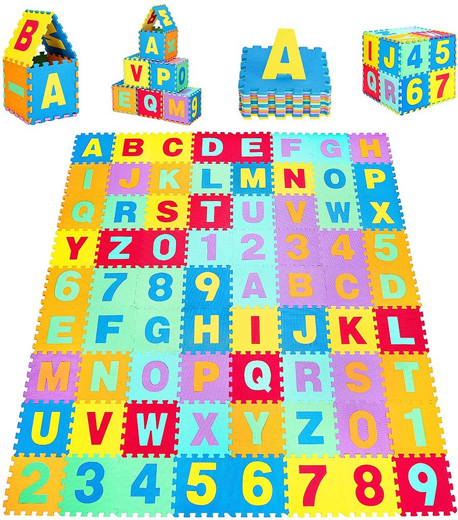 Puzzlematte 86 Teile EVA Schaumstoffmatte Kinderspielmatte Spielmatte Puzzle 