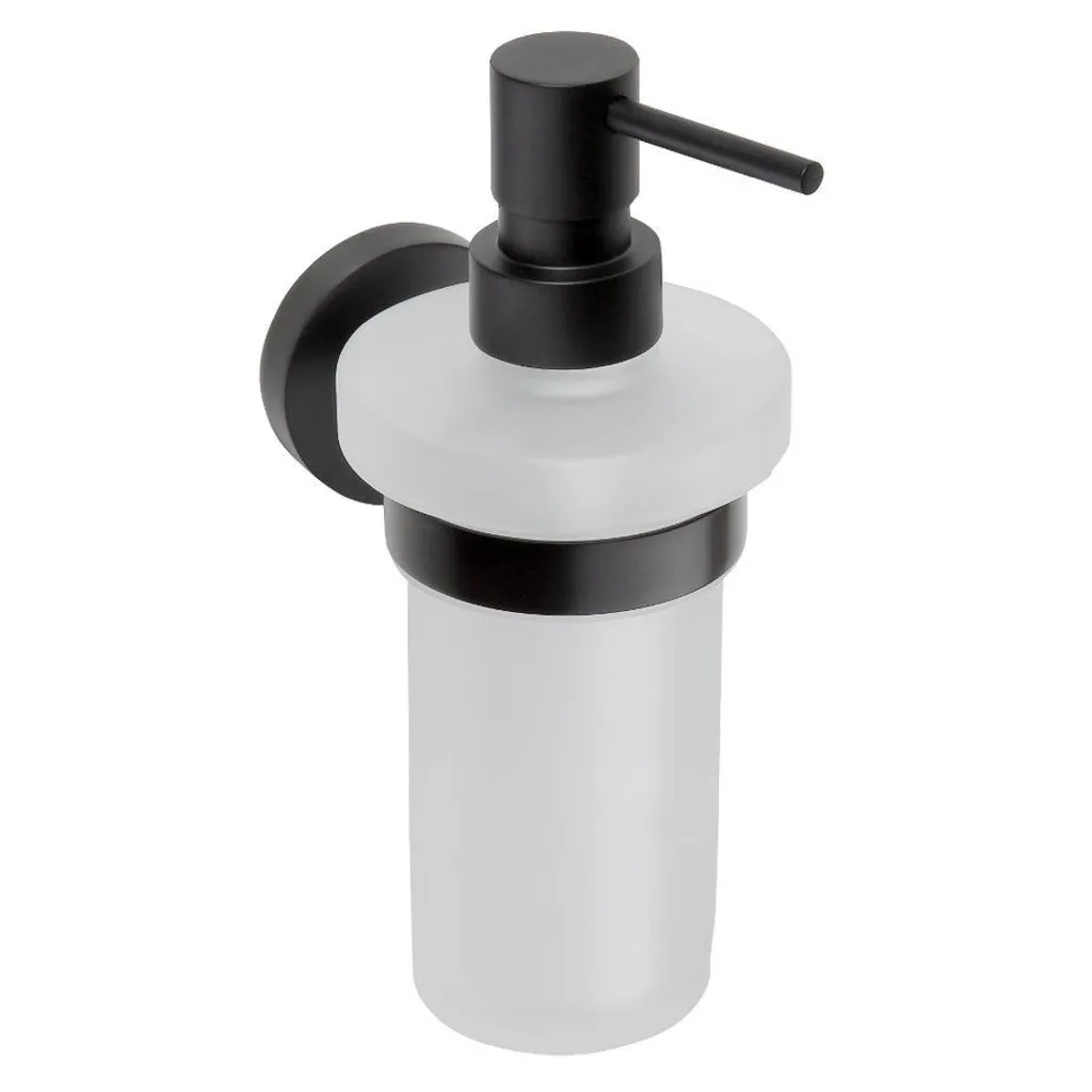 Distributeur de savon mural DARK en verre 230ml noir mat pour salle de bain