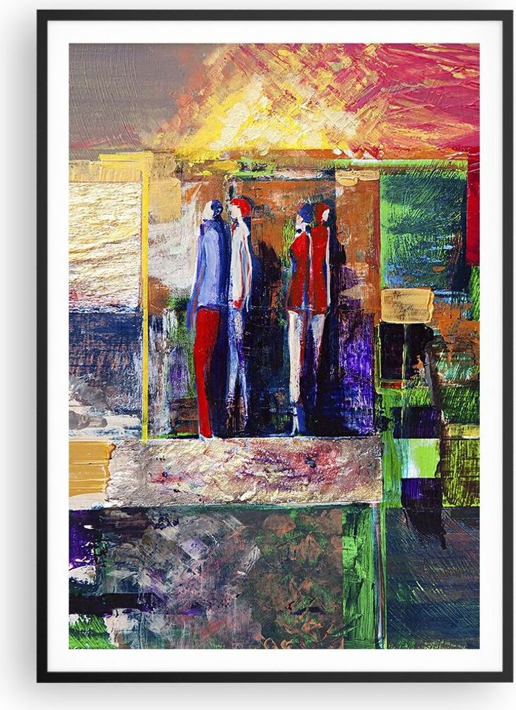 Gerahmtes Poster - Schwarzer Rahmen - Abstraktion modern - 70x100 cm - Wand Bild - Wanddeko - Wandbilder - Kunstposter - Wandposter - Bilderrahmen ...