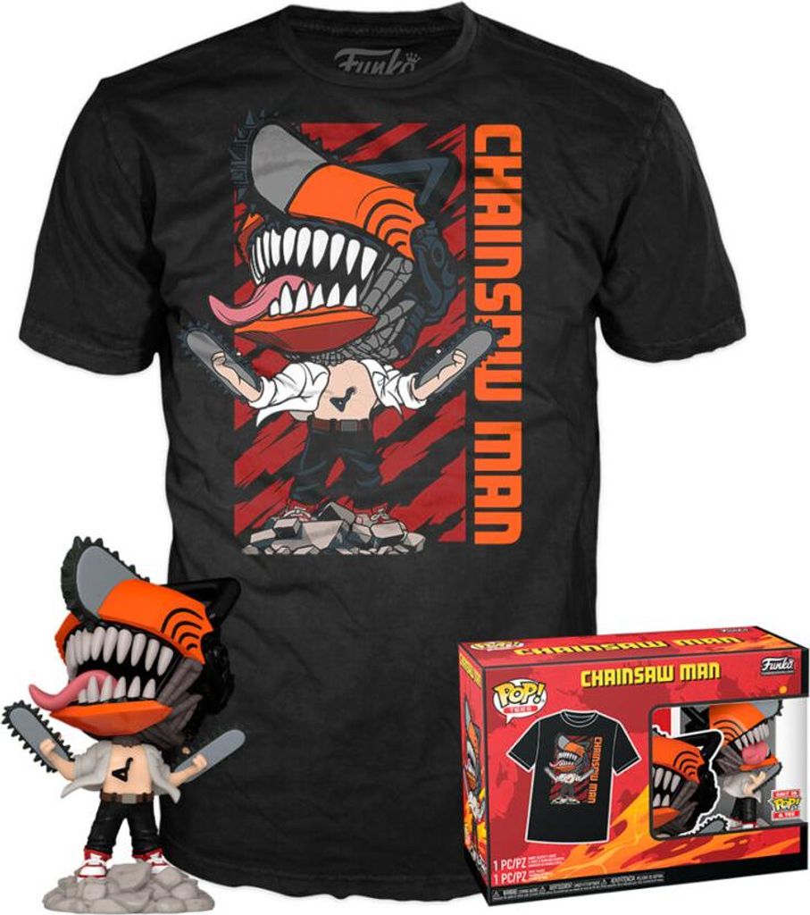 Funko Pop! Chainsaw Man - Leaping Figurine z Serii POP & Tee, Winylowa Figurki