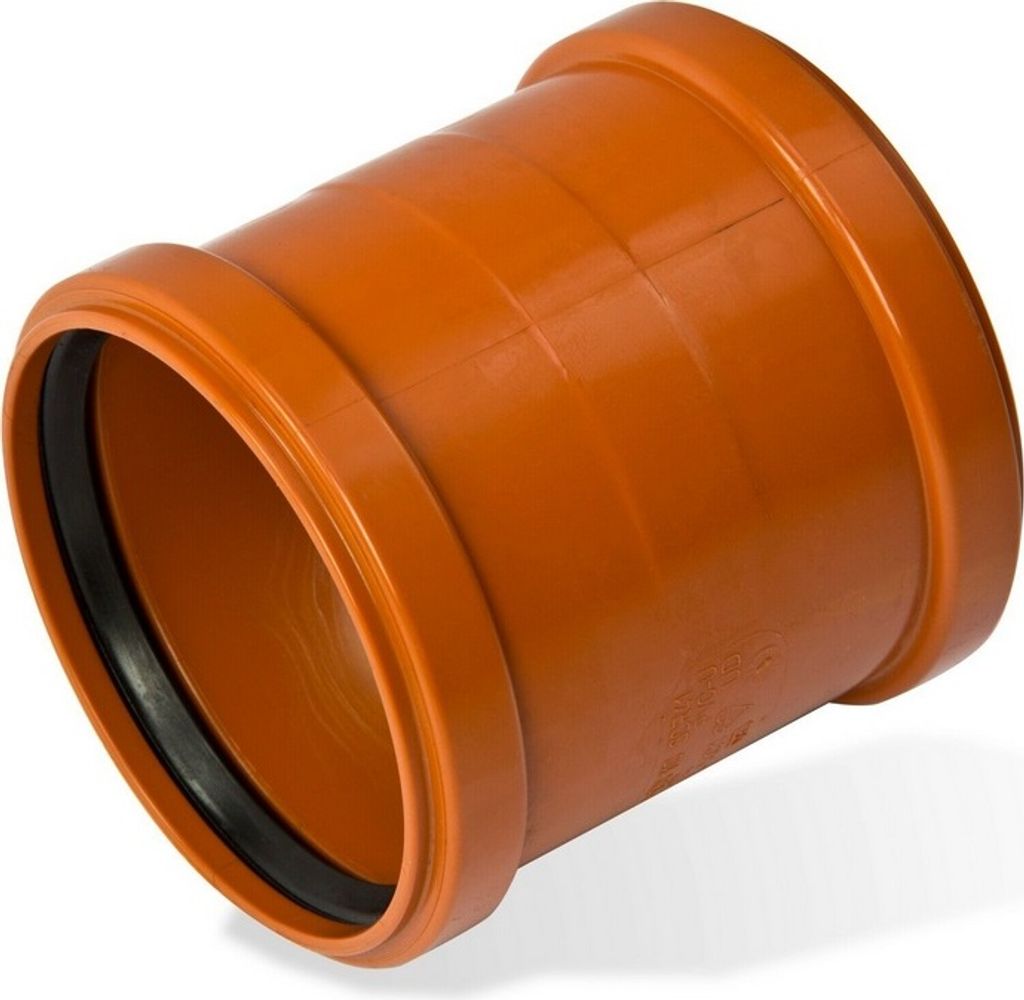 KG Doppelmuffe DN 160 Kunststoff Abwasserrohr Abflussrohr Kanalrohr