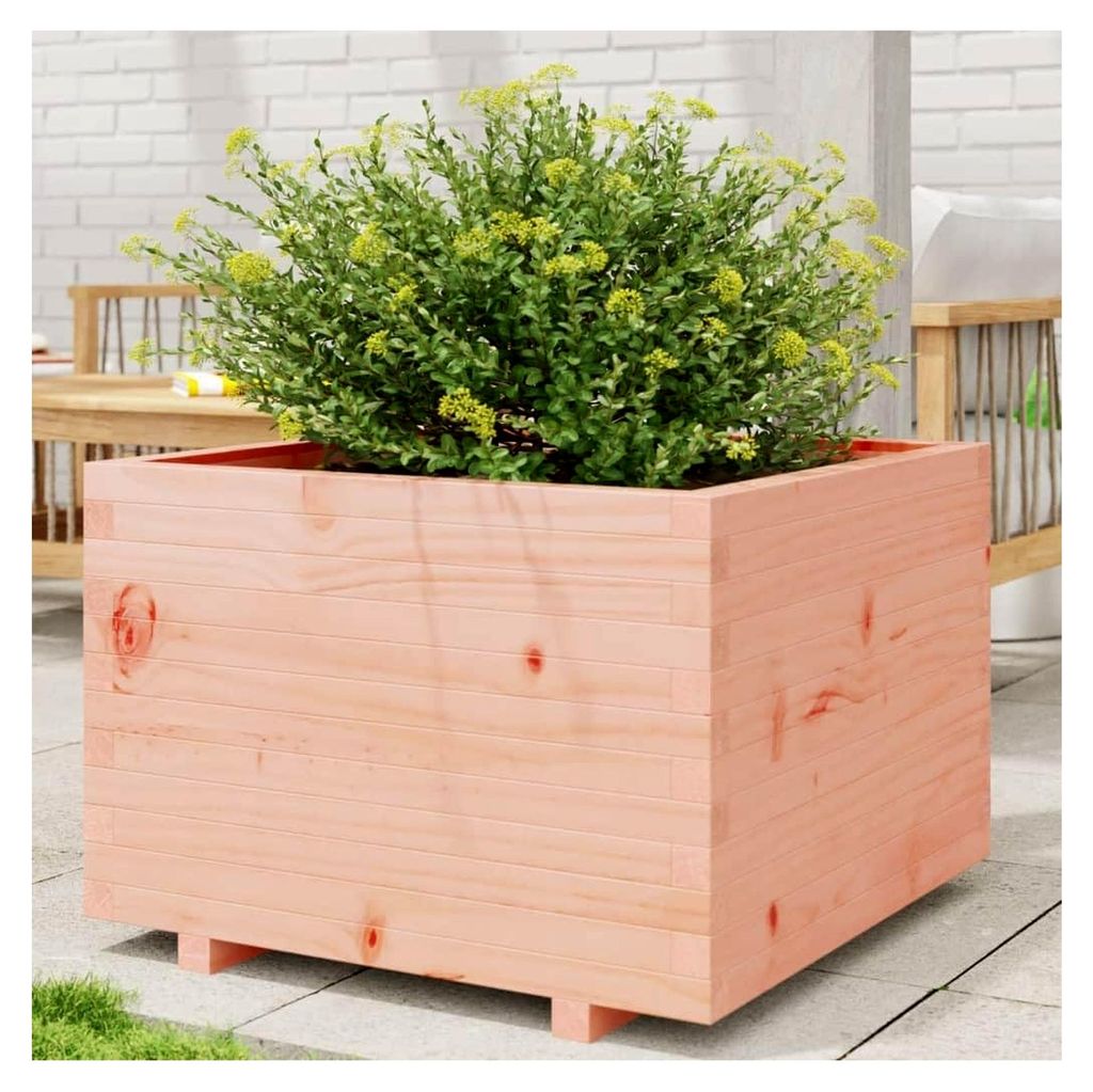 Pflanzkübel aus Douglasienholz 70x70x49,5 cm Hochbeet für Garten und Balkon Witterungsbeständig