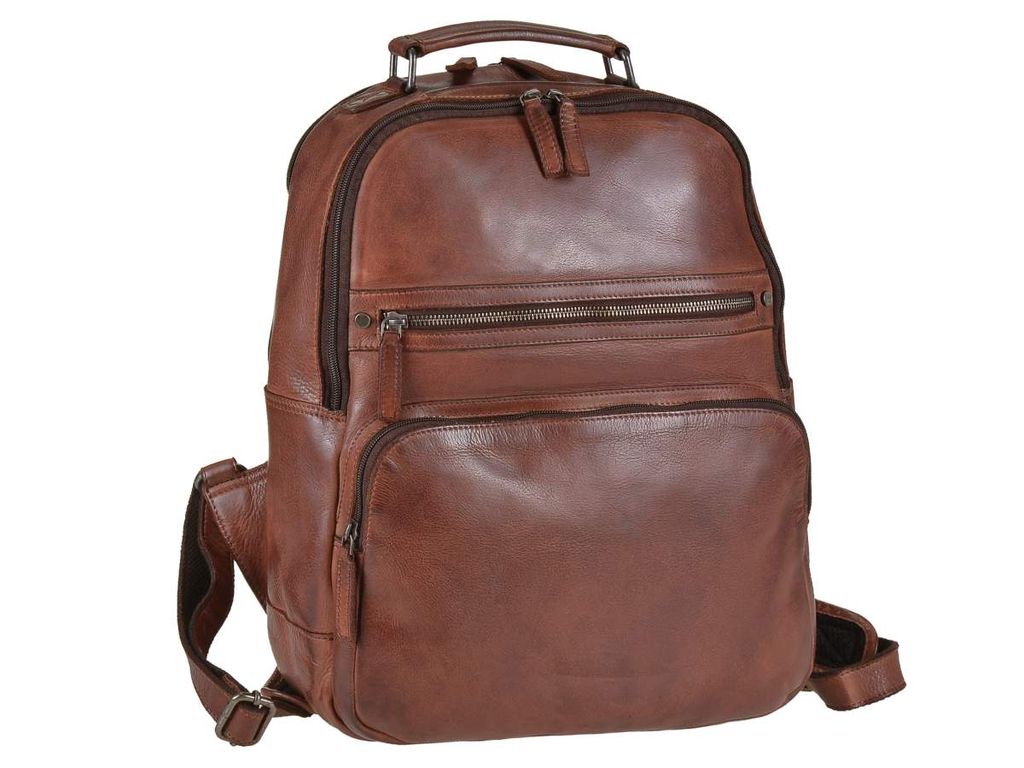 Greenburry Vintage Washed Businessrucksack Leder 38 cm Laptopfach
