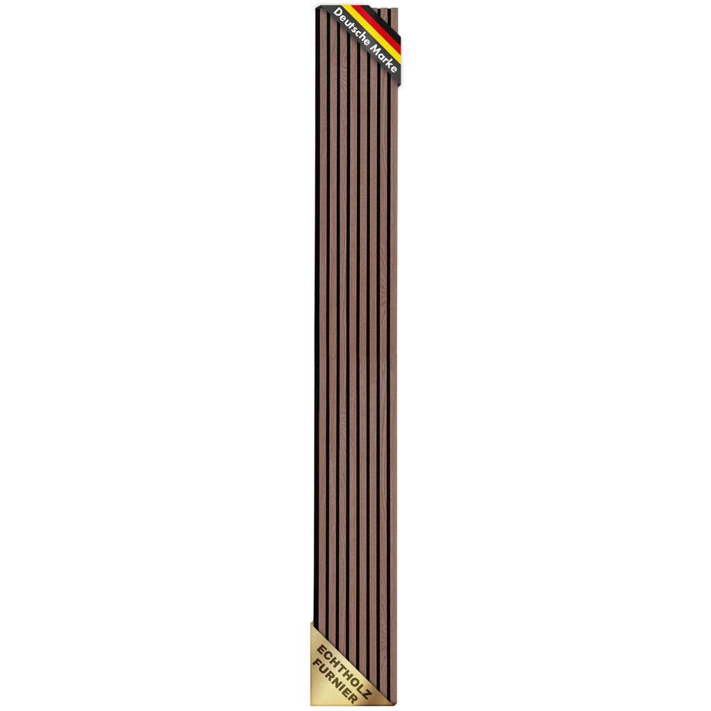 Akustikpaneele in Holzoptik für angenehme Raumakustik 275 x 27 cm Black Walnut
