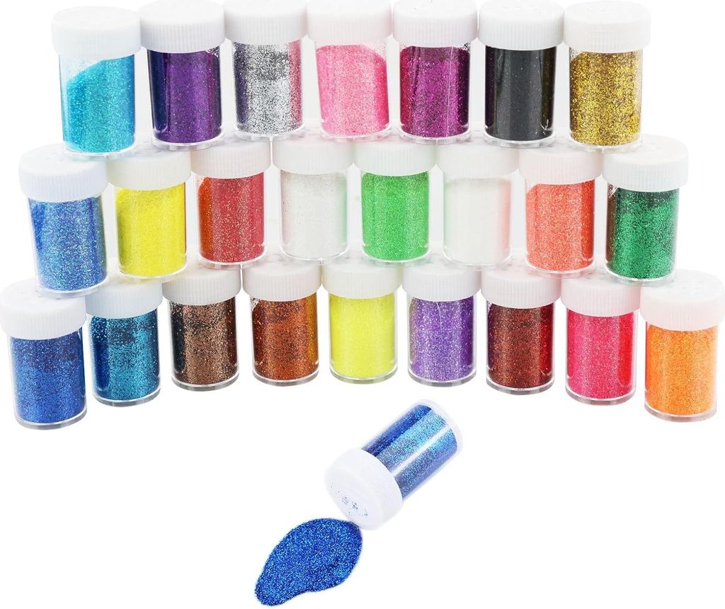 24x Bastel Glitzer Set 480g - Buntes Streuglitzer für Produktbild 