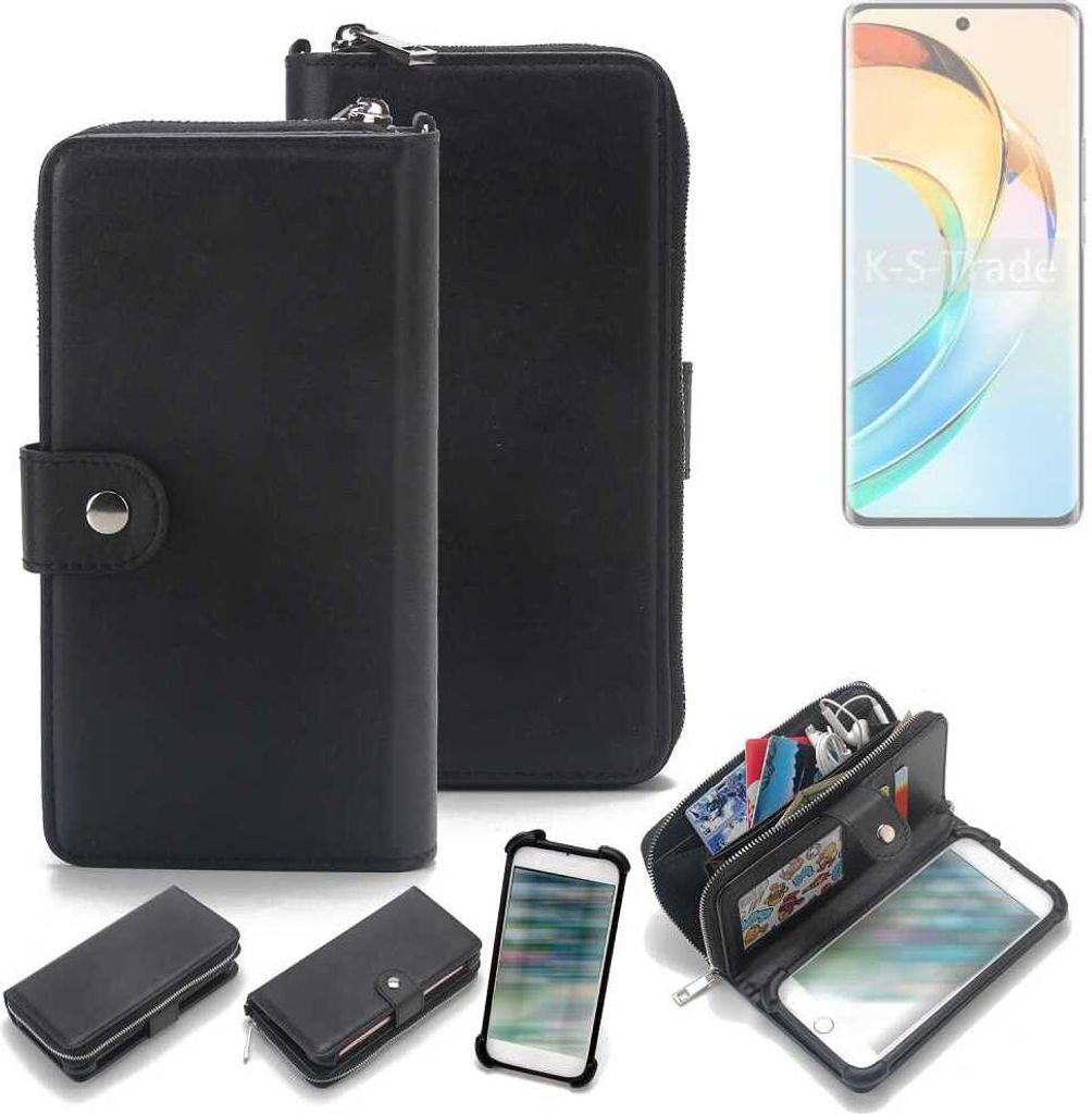 K-S-Trade 2in1 Handyhülle Schutzhülle kompatibel mit Honor Magic6 Lite 5G & Portemonnee Cover Handy Hülle Case Etui Geldbörse Wallet Bookstyle