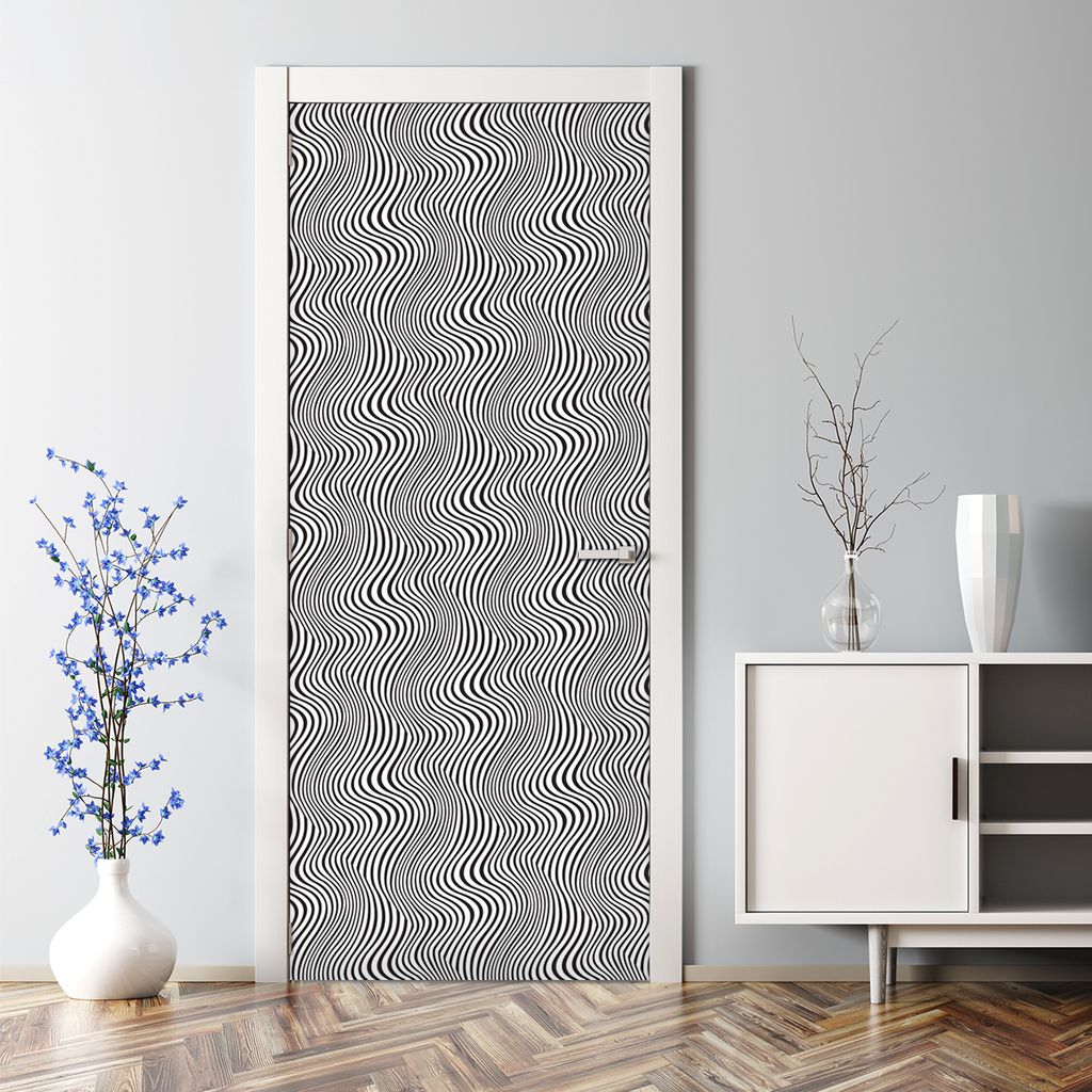 Dekorative Türtato Wandtattoo selbstklebend Klebefolie Türposter Zebramuster Illusion 85 x 200 cm