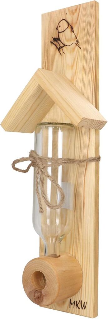 Vogelfutterhaus Für Meisen MKW - aus massivem Laub- und Nadelholz hergestellt - Vogelfutterstation für Wildvögel und Gartenvögel - Wetterfest