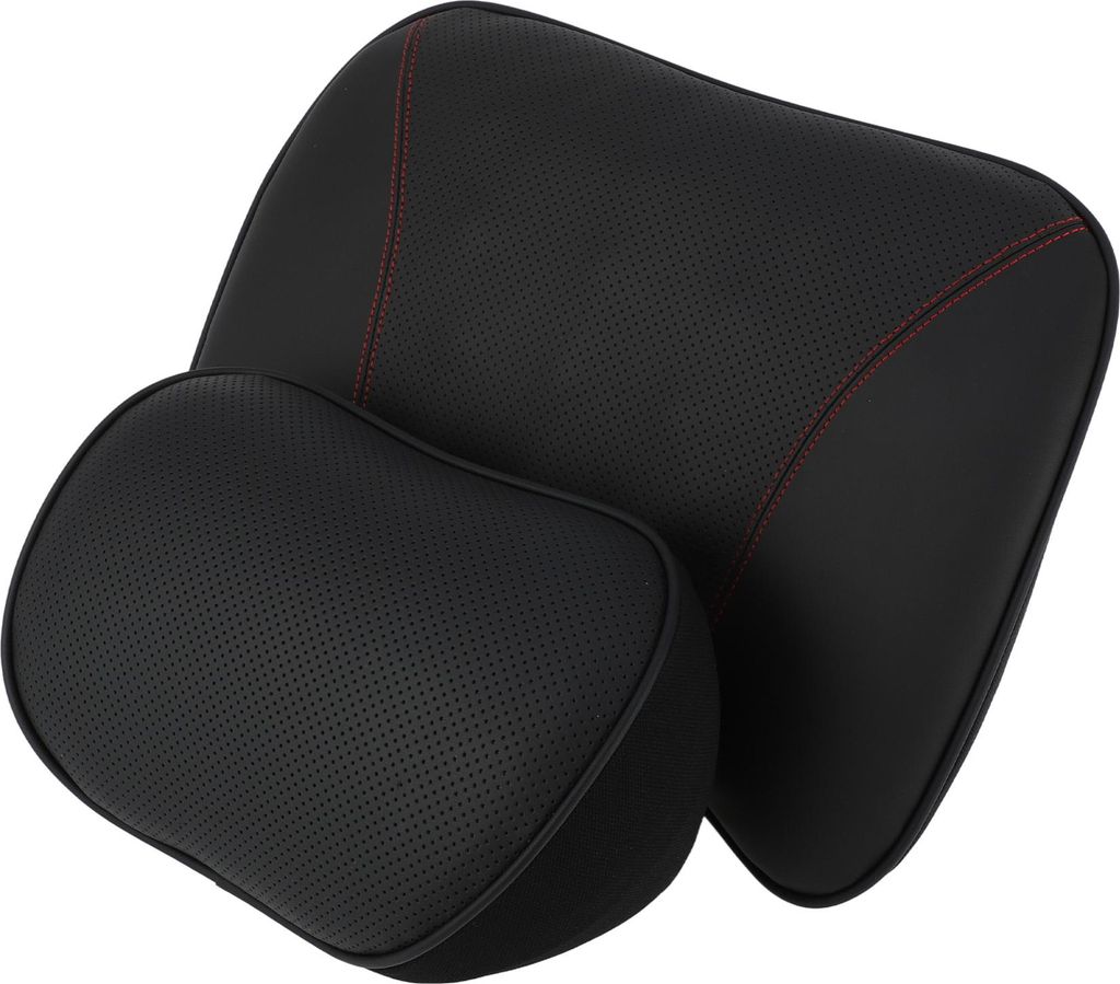Auto Nackenkissen / Auto Kopfstützenkissen für Nacken und Rücken / Atmungsaktiver Memory-Schaum / 1 Set Schwarz
