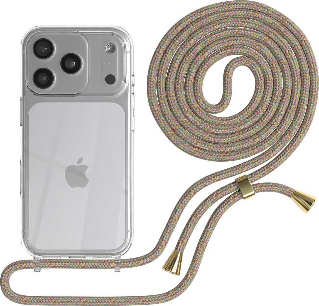 EAZY CASE Handykette mit Hülle für Apple iPhone 17 Pro Backcover Handykette, zum Umhängen in Bunt