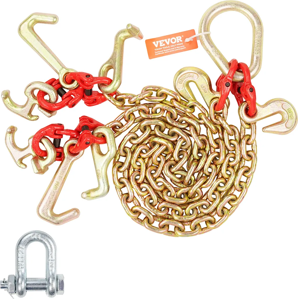 Catena Soccorso Stradale VEVOR G80 - Portata 4.9T con Ganci RTJ