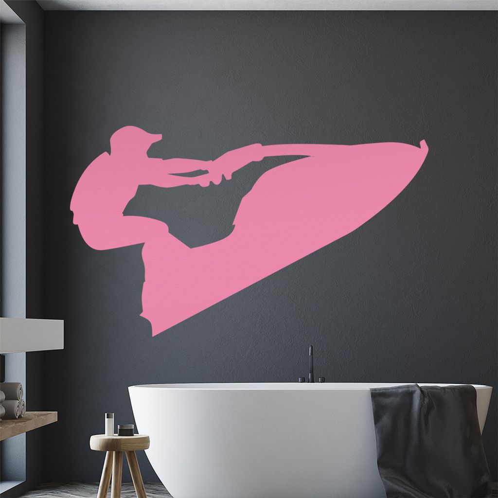 Jet-Ski Jetboot Fahrer Figur Wandtattoo Wandaufkleber Wall Sticker - Dekoration, Küche, Wohnzimmer, Schlafzimmer, Badezimmer