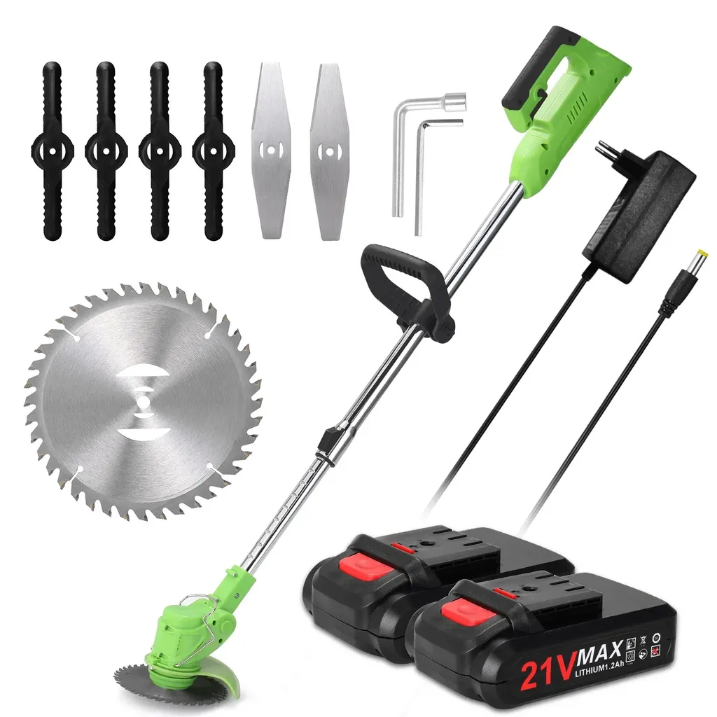 Tondeuse à gazon électrique 25000 tr/min avec 2 batteries - Vert Fluo