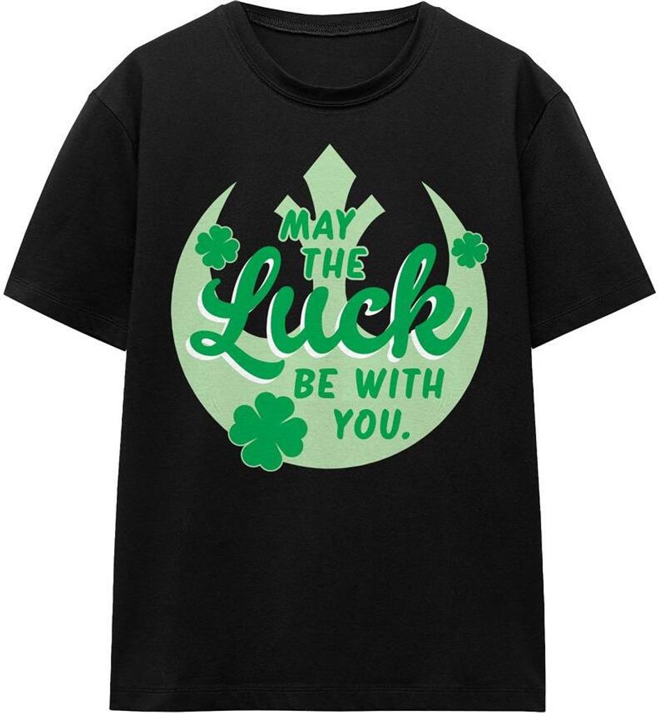 Star Wars - "Luck Rebel" T-Shirt für Herren/Damen Uni - St Patricks-Tag TV17121 (L) (Schwarz)